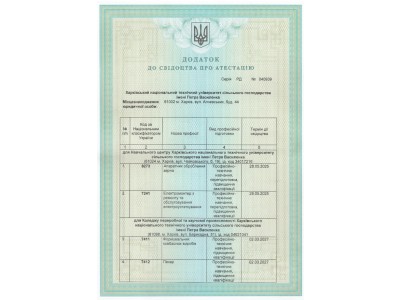 Свідоцтва про атестацію ПТН