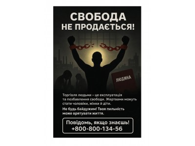 КОНКУРС ЕЛЕКТРОННИХ ПЛАКАТІВ ДО ДНЯ ПРОТИДІЇ ТОРГІВЛІ ЛЮДЬМИ