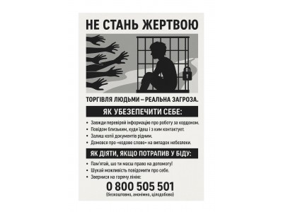 КОНКУРС ЕЛЕКТРОННИХ ПЛАКАТІВ ДО ДНЯ ПРОТИДІЇ ТОРГІВЛІ ЛЮДЬМИ