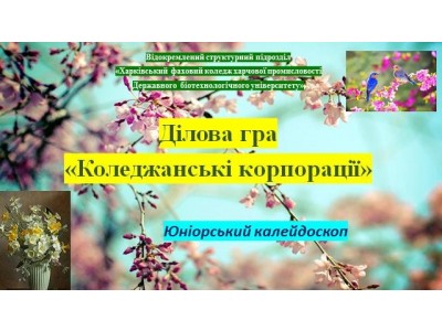 ЮНІОРСЬКИЙ КАЛЕЙДОСКОП У ДІЛОВІЙ ГРІ «КОЛЕДЖАНСЬКІ КОРПОРАЦІЇ»