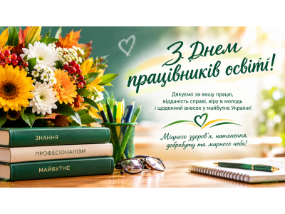 ВІТАЄМО З ДНЕМ ПРАЦІВНИКІВ ОСВІТИ! ВІТАЄМО З ДНЕМ ПРАЦІВНИКІВ ОСВІТИ!