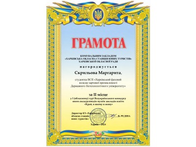 УЧАСТЬ У VIII ВСЕУКРАЇНСЬКОМУ КОНКУРСІ ЕКСКУРСОВОДІВ МУЗЕЇВ ЗАКЛАДІВ ОСВІТИ  «КРАЙ, В ЯКОМУ Я ЖИВУ»